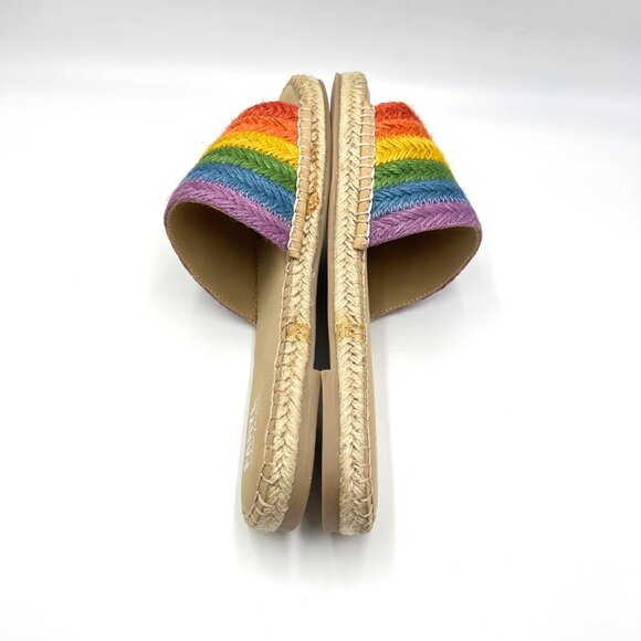 Faryl By Farylrobin Size 9.5 Rainbow Espadrille Flats Slides Sandals‎ Shoes - Picture 8 of 14